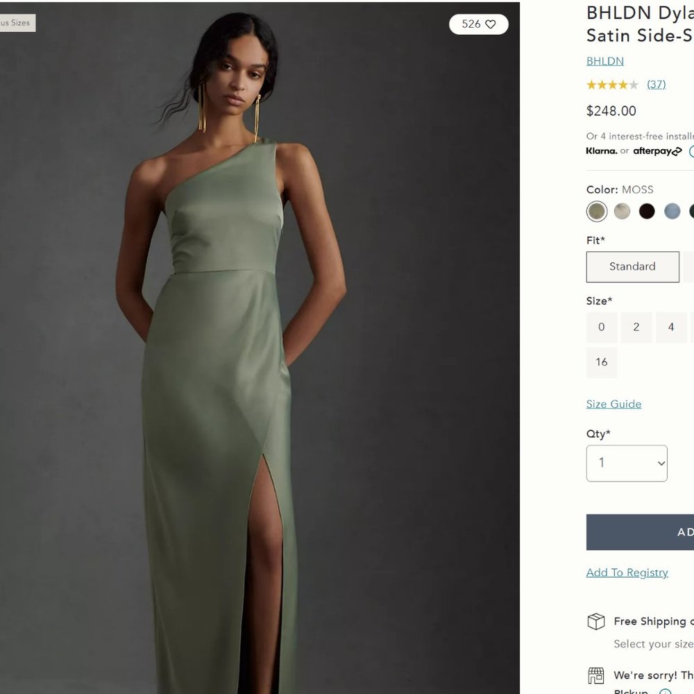 Anthropologie BHLDN Dylan Dress (in Moss)